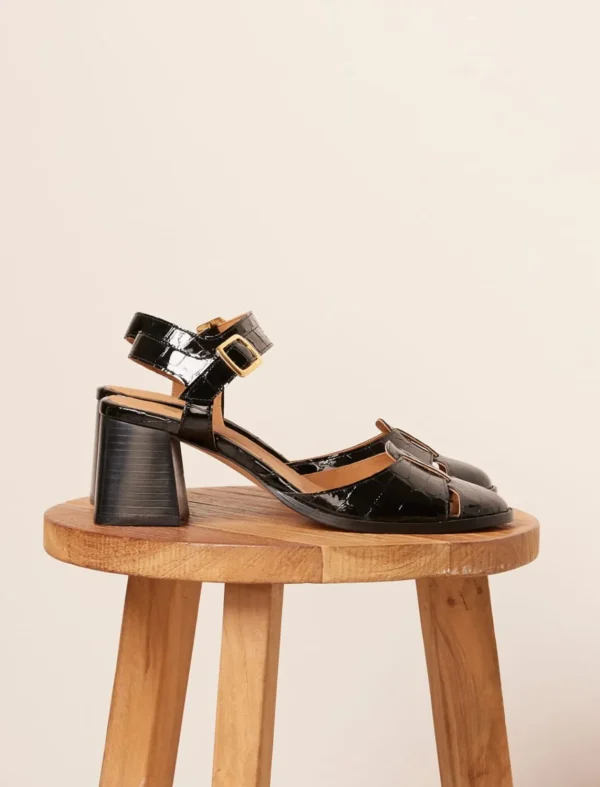 Pied de Biche Sandales>Amanda Noir Croco