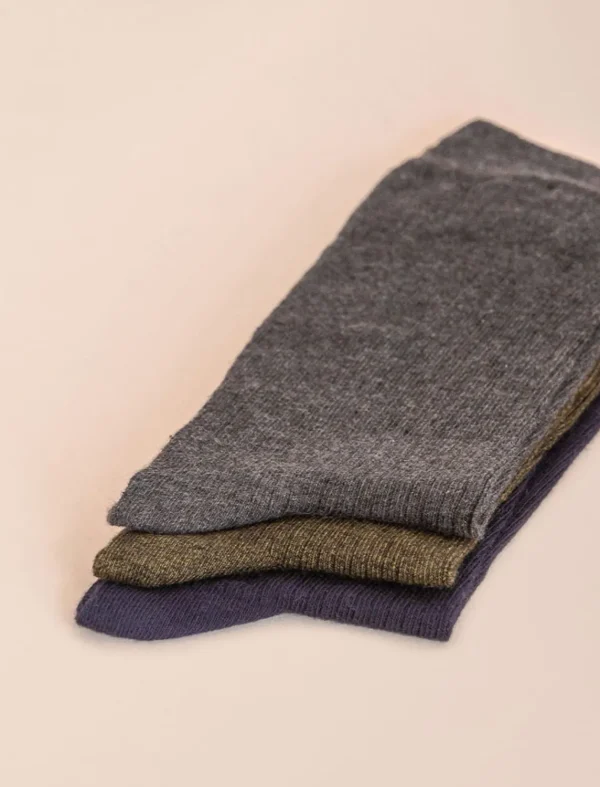 Pied de Biche Chaussettes>Chaussettes Cotelees Trio Pour Homme