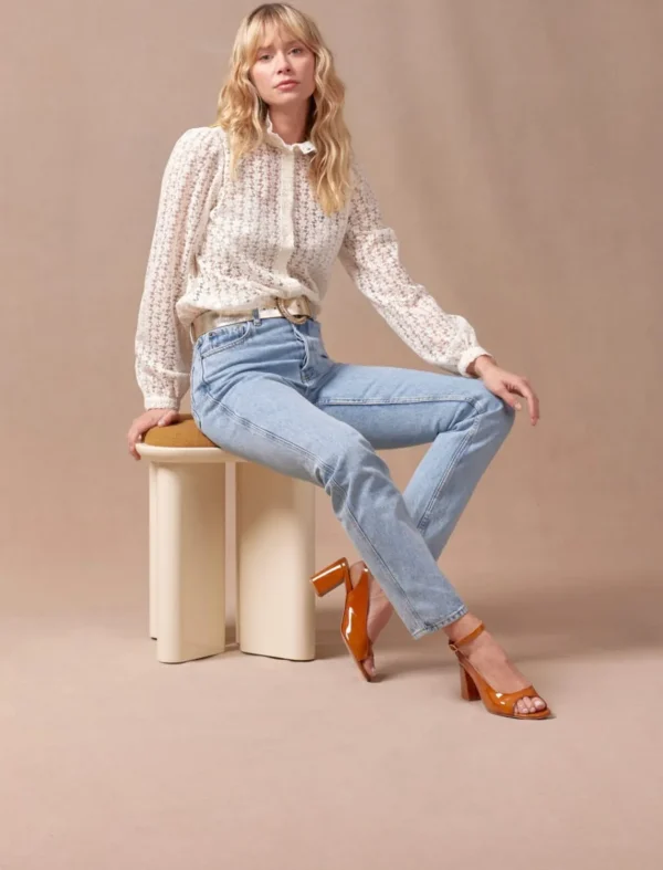 Pied de Biche Sandales>Joanna Cognac Verni