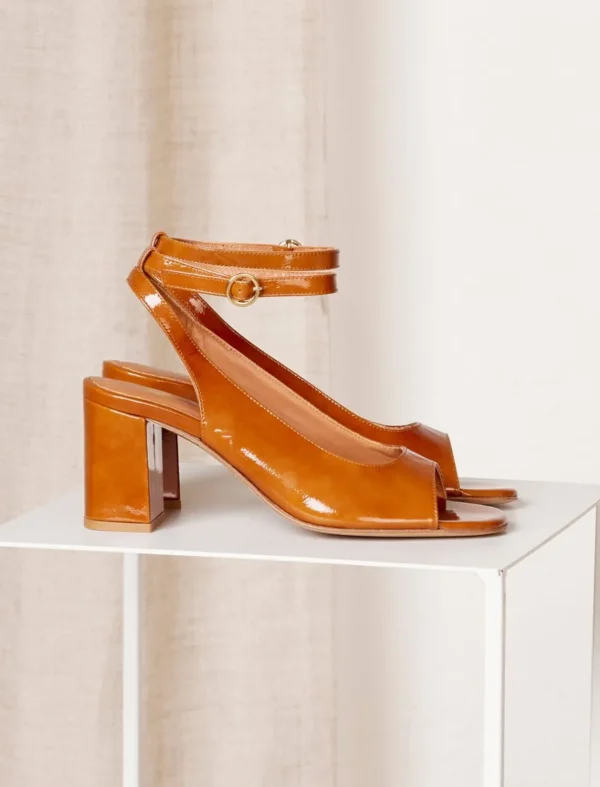 Pied de Biche Sandales>Joanna Cognac Verni