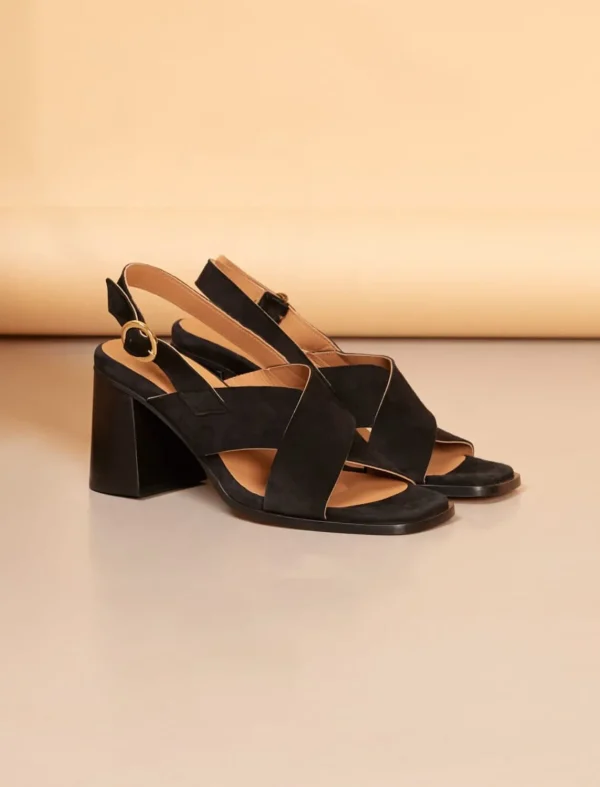 Pied de Biche Sandales>June Noir Velours