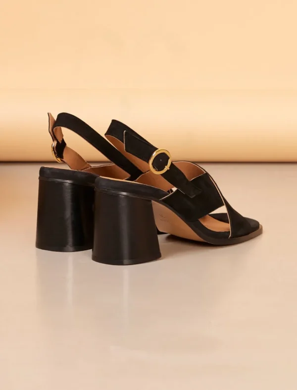 Pied de Biche Sandales>June Noir Velours