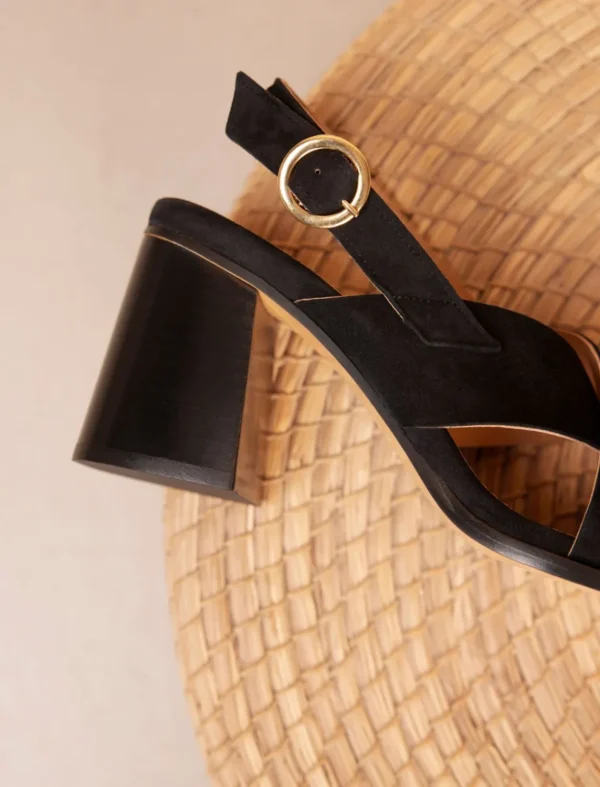 Pied de Biche Sandales>June Noir Velours