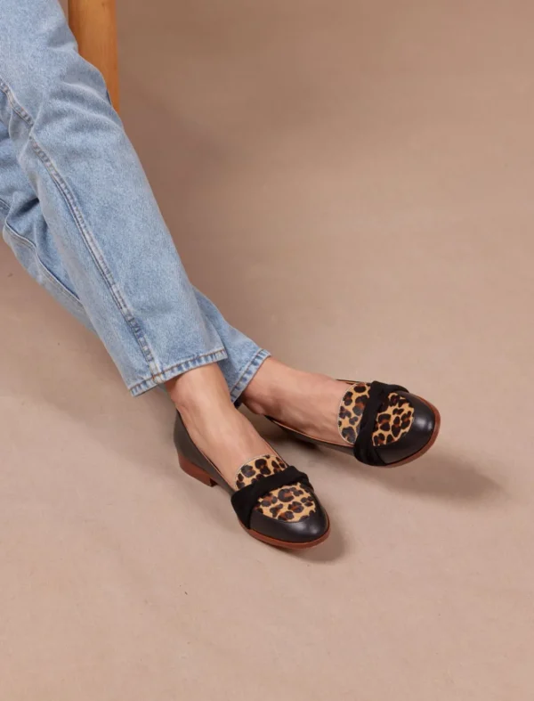 Pied de Biche Mocassins Et Derbies>Lilly Noir & Leopard