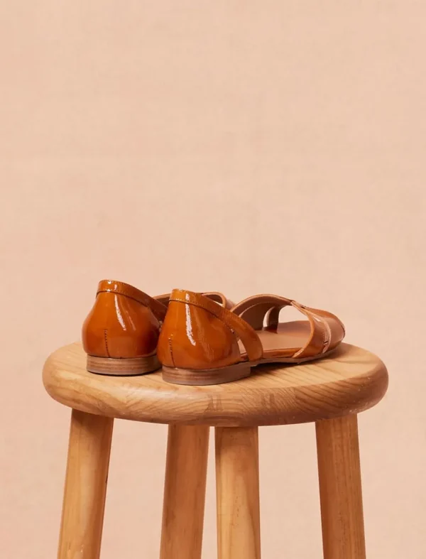 Pied de Biche Sandales>Lison Cognac Verni