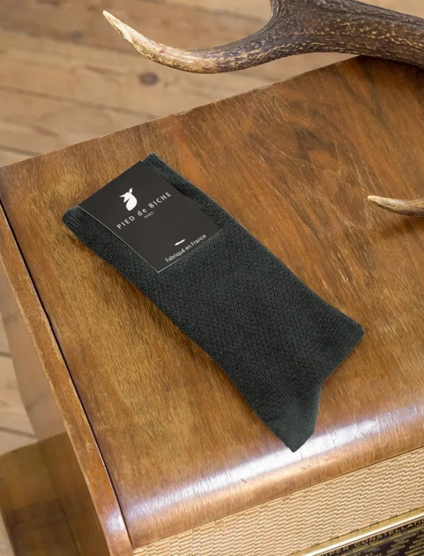 Pied de Biche Chaussettes>Nid D'Abeille Vert Sapin