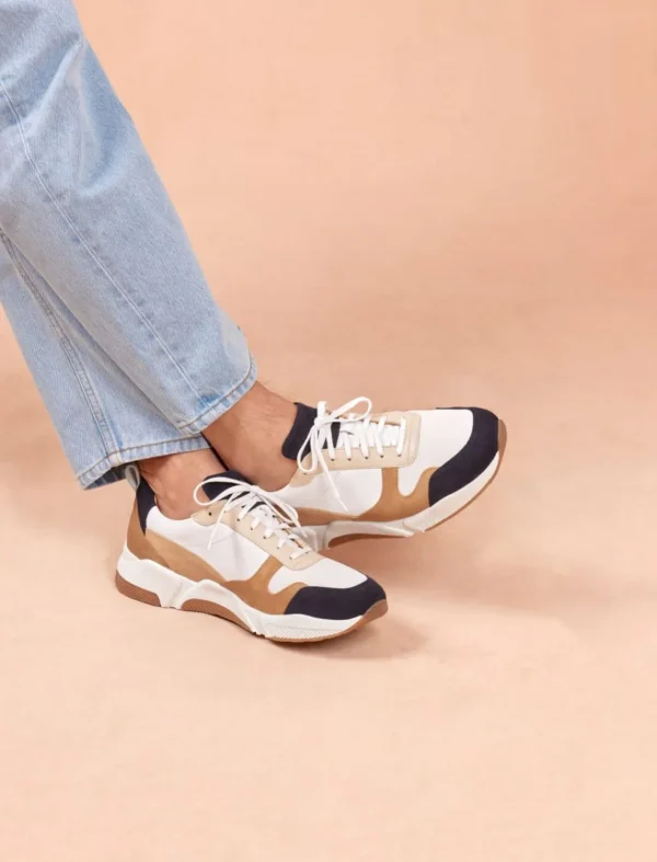 Pied de Biche Sneakers>Running Thelma Blanc Et Caramel