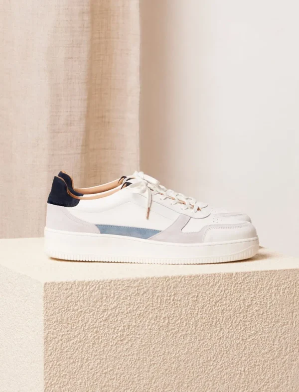 Pied de Biche Sneakers>Vasco Blanc & Bleu Arctique